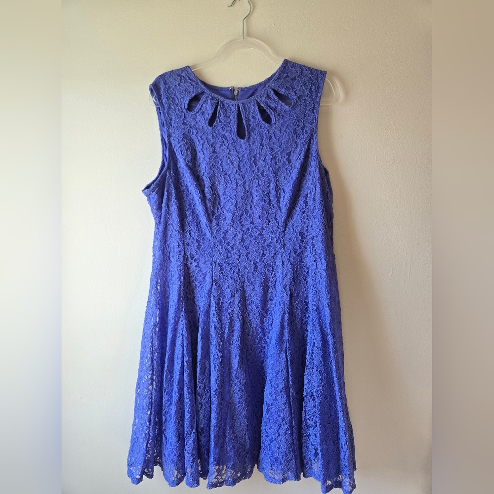 Danny & Nicole Periwinkle Lace Dress